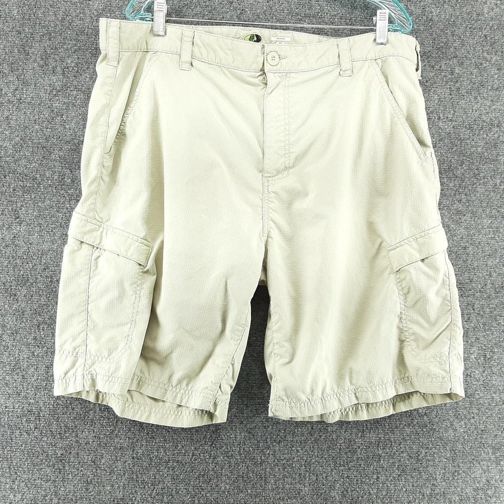 Mossy Oak Mens Performance Rip Stop Nylon Cargo Shorts Khaki Tan Size 40